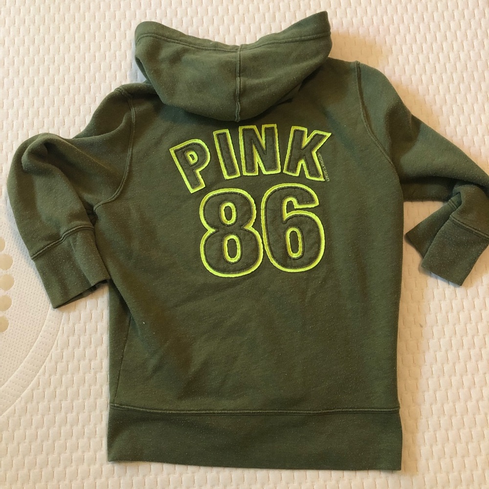 Pink Victoria’s Secret 3/4 sleeve zip up hoodie